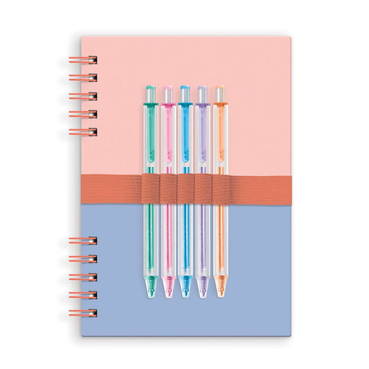 Studio Oh! - Coral & Salt Water Harper Split-Spiral Notebook & Pen Set