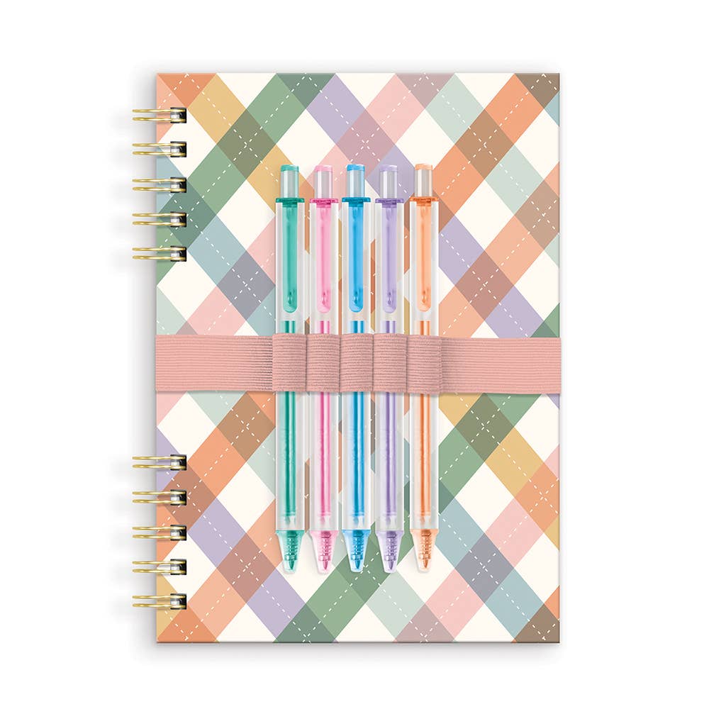 Studio Oh! - As If Argyle Harper Split-Spiral Notebook & Pen Set